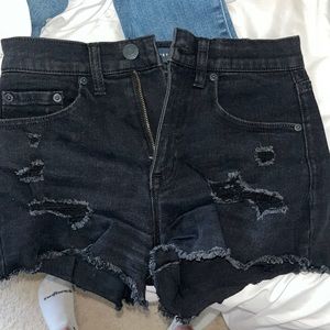 Black jean shorts